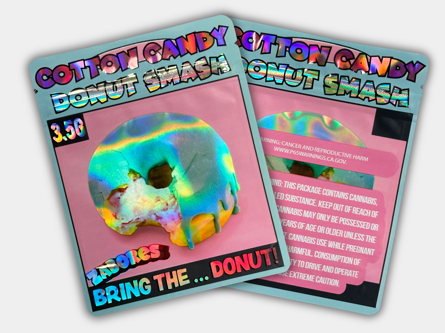Cotton Candy Donut Smash Mylar Bag 3.5 Grams