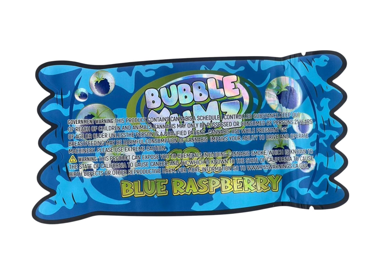 Bubble Yumz 3.5G Mylar Bag – Sour Blue Raspberry Edition