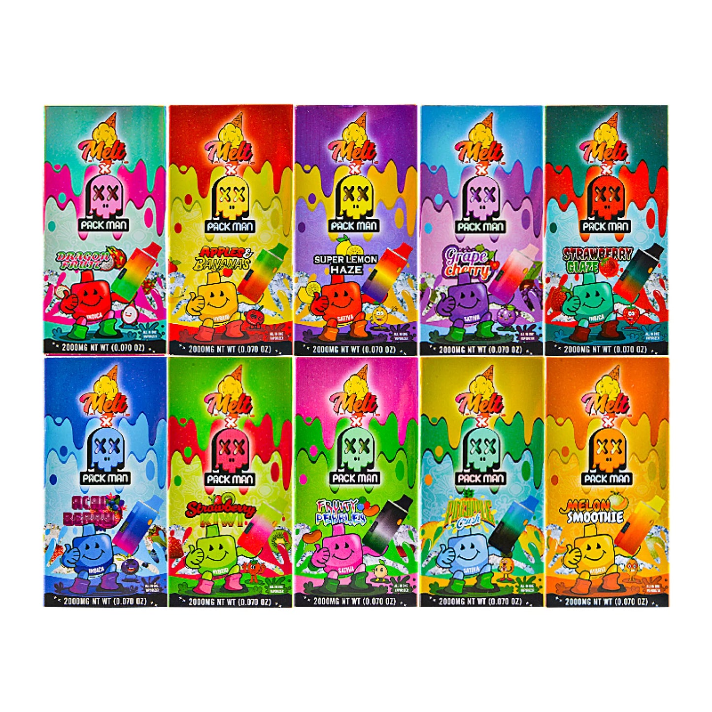 Melt + Packman 2 Gram Empty Disposable Carts V2 (NO OIL)