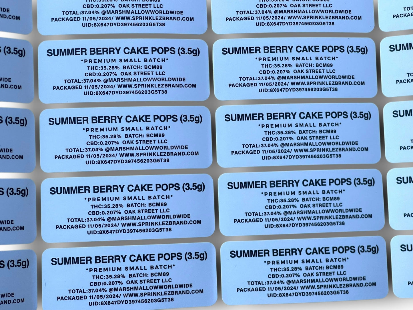 Summer Berry Cake Pops Sprinkles Mylar Bag 3.5 Grams