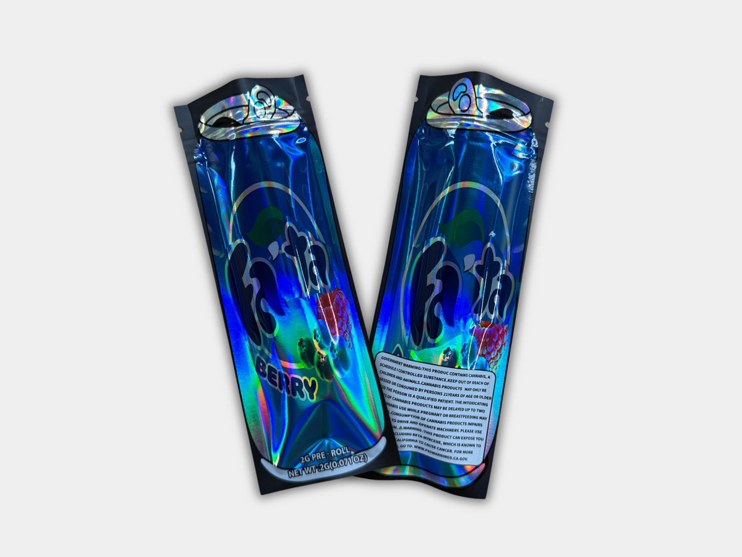 Fata Berry 2 Grams Holographic Empty Pre Roll Packaging