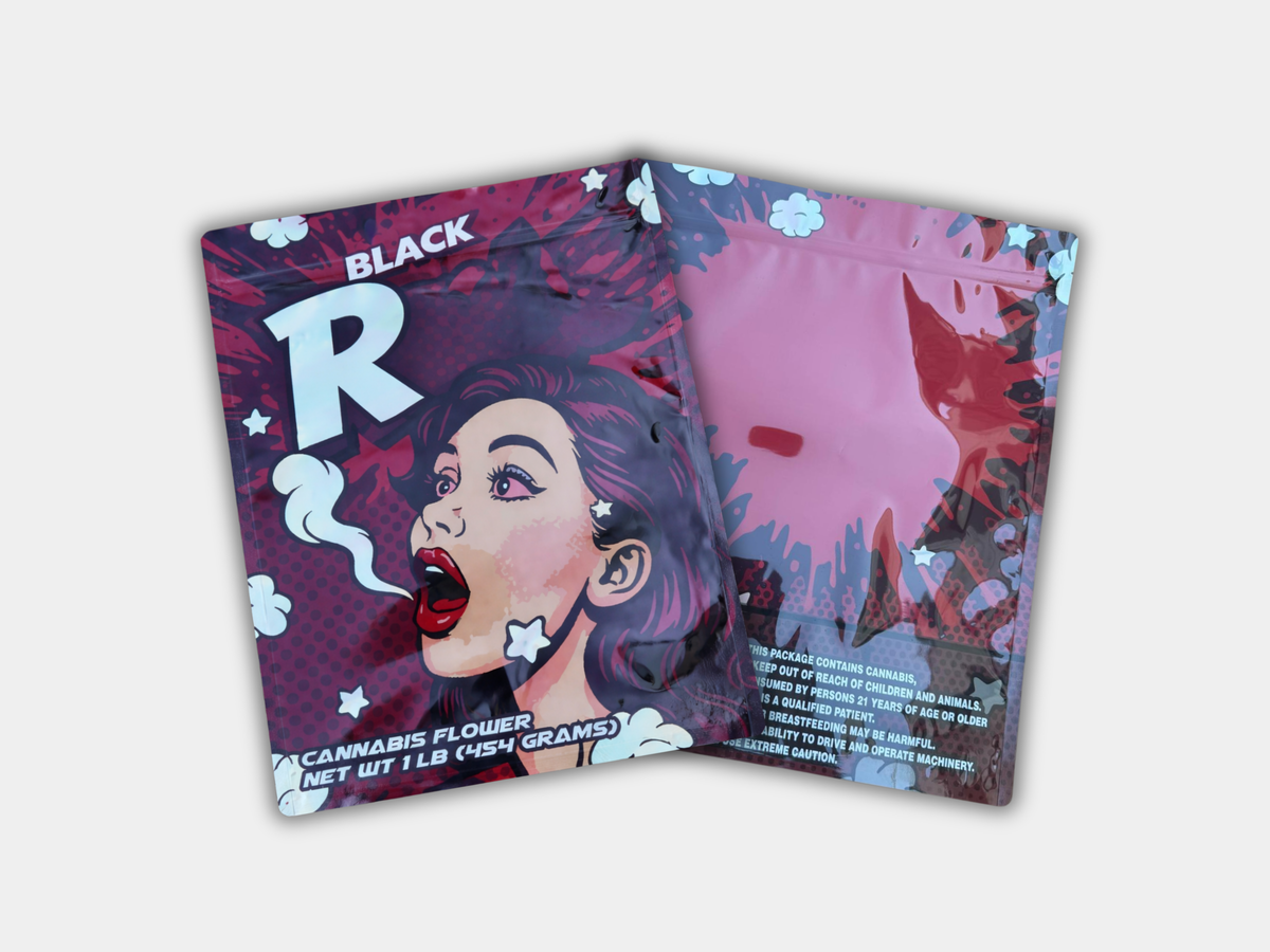Black R 16 oz (1 lb) Mylar Bag