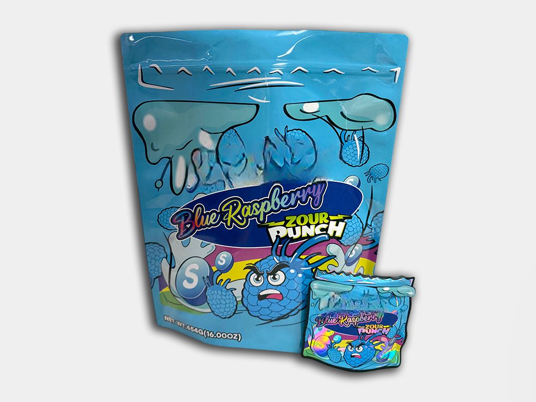 Blue Raspberry Zour Punch Combo Mylar Bag Set (1 lb + 128 3.5g)