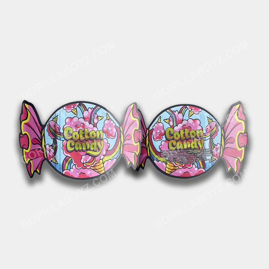 Cotton Candy Mylar bag designed for 3.5 grams. This smell-proof packaging locks in potency while featuring a cotton candy-inspired design for secure storage.