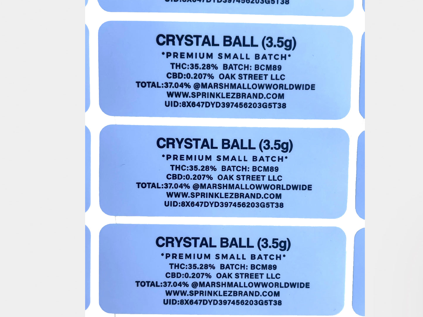 Crystal Ball Sprinklez Mylar Bag 4 Grams (Label & Authenticity Stickers Included)