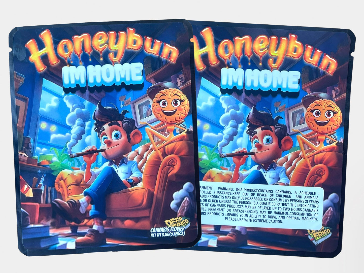 Deep Fried HoneyBun Im Home Sticker Mylar Bag 3.5 Grams