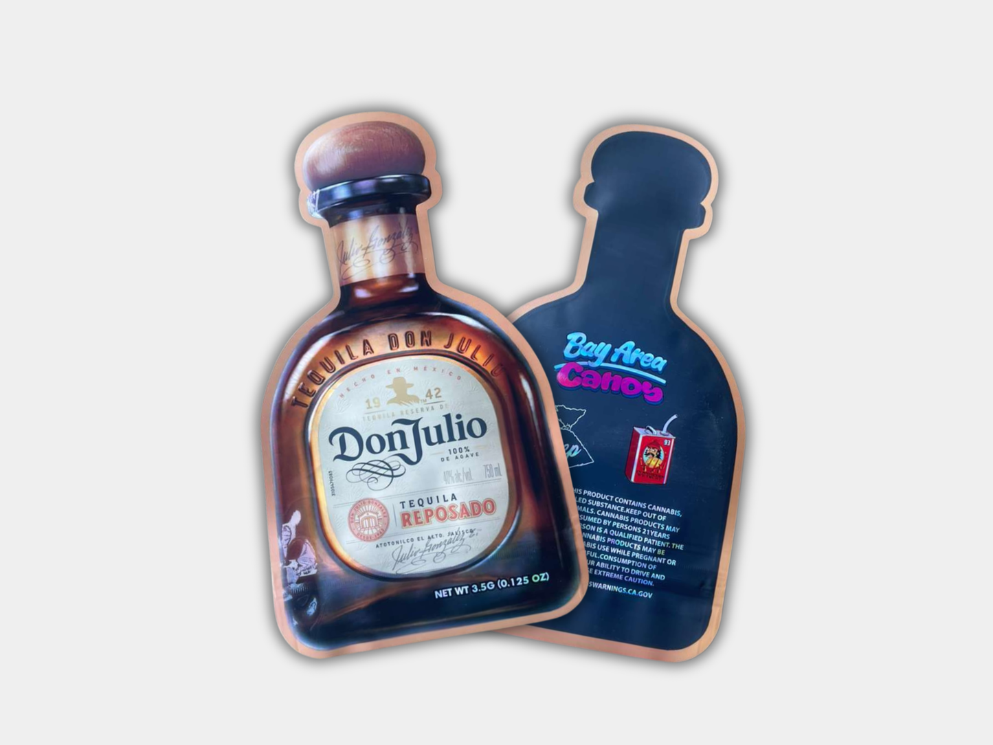 Don Julio Reposado Tequila Bottle Shape 3.5G Mylar Bag