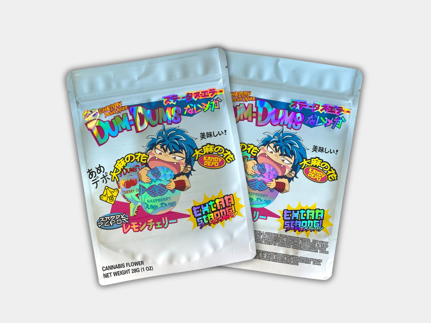Dum Dums Lemon Cherry 28G (1oz) Mylar Bag