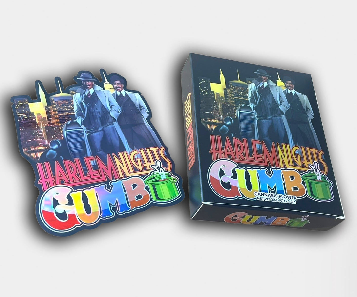 Gumbo Harlem Nights Holographic 3.5g Mylar Bag with BOX