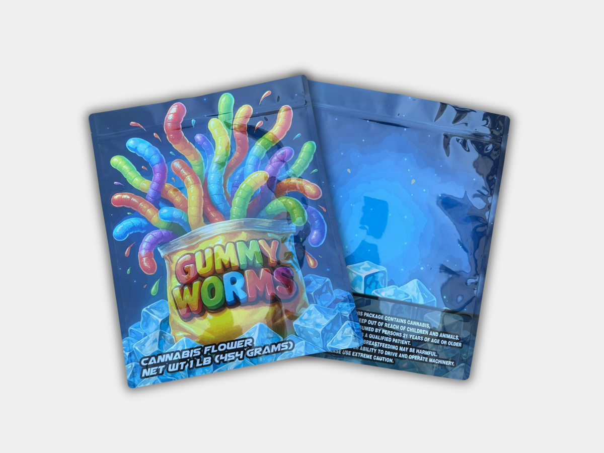 Gummy Worms 16 oz (1 lb) Mylar Bag