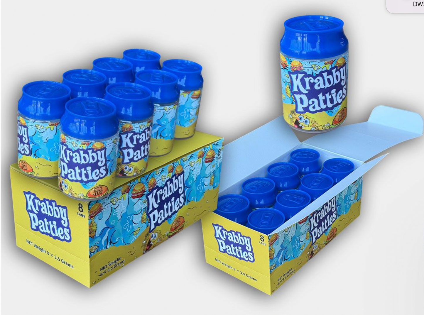 Krabby Patties Soda Cans – Master Box (8 Cans)