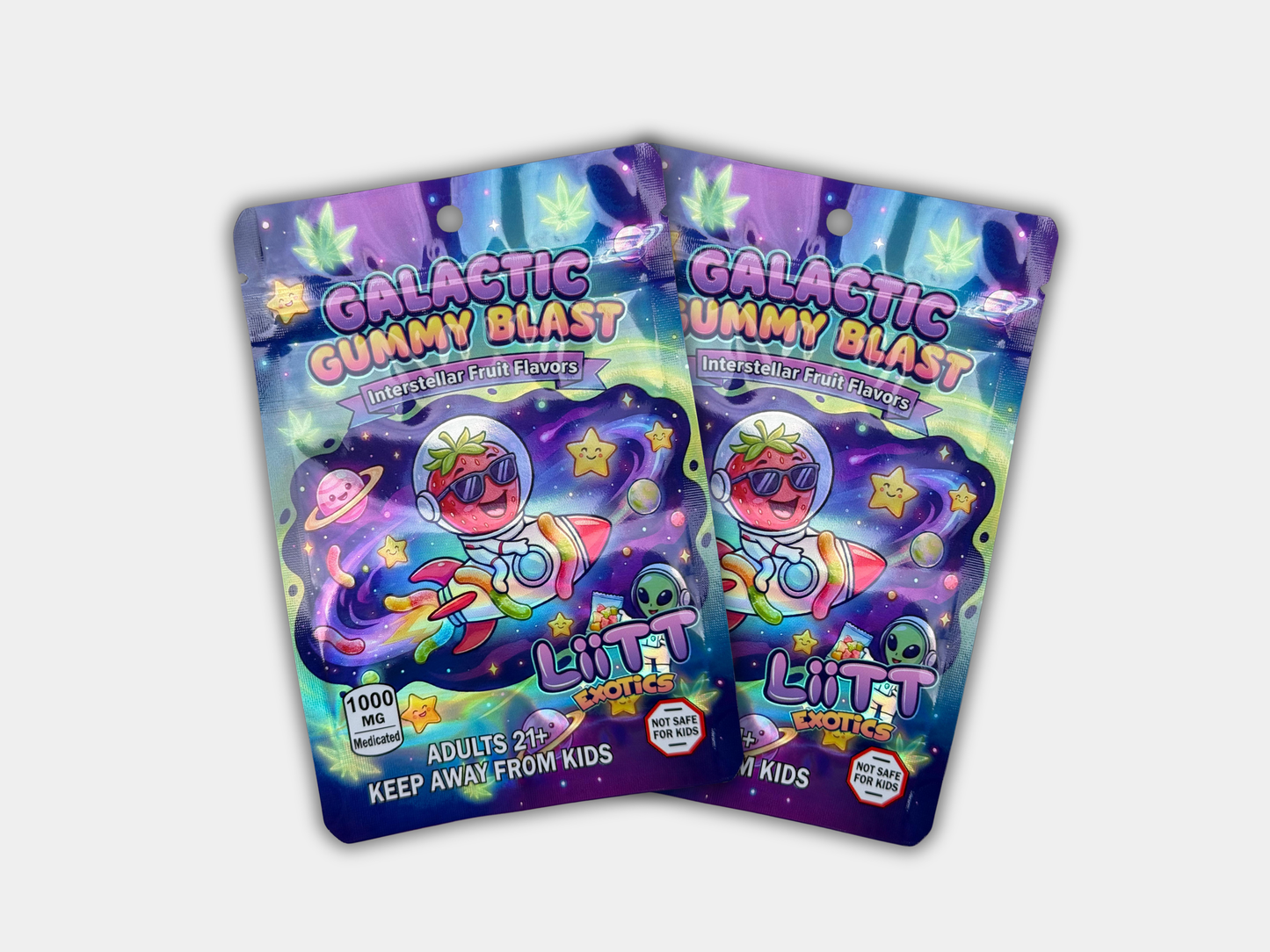 Liit Exotics Galactic Gummy Blast EMPTY Mylar Bag 1000 MG