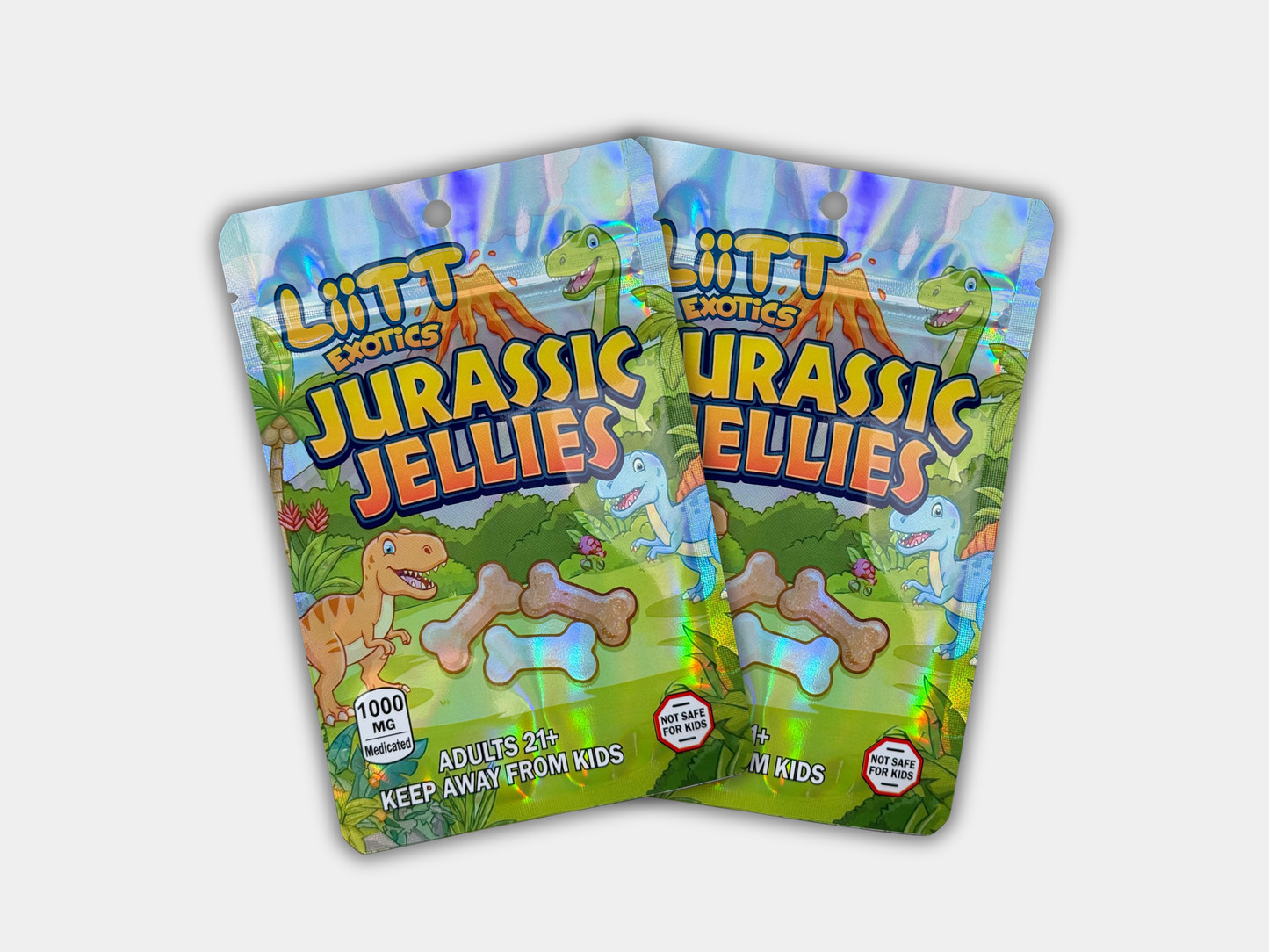 Liit Exotics Jurassic Jellies EMPTY Mylar Bag 1000 MG