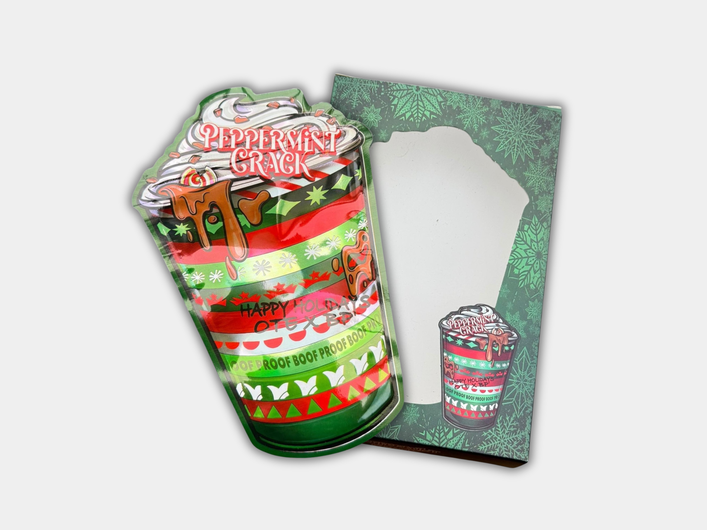 Peppermint Crack Mylar Bag + Matching Box (3.5G)