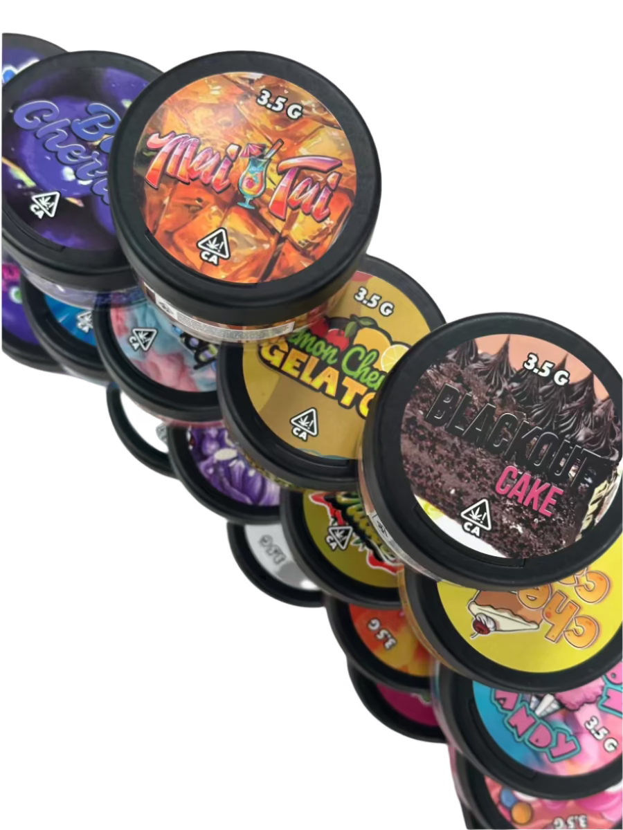 3.5g Jars with Stickers (Plastic jars included)