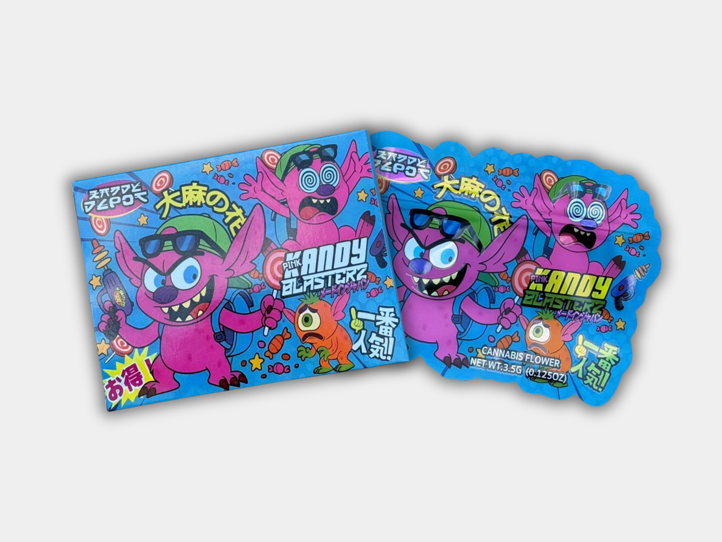 Pink Candy Blasters Mylar Bag + Matching Box (3.5G)