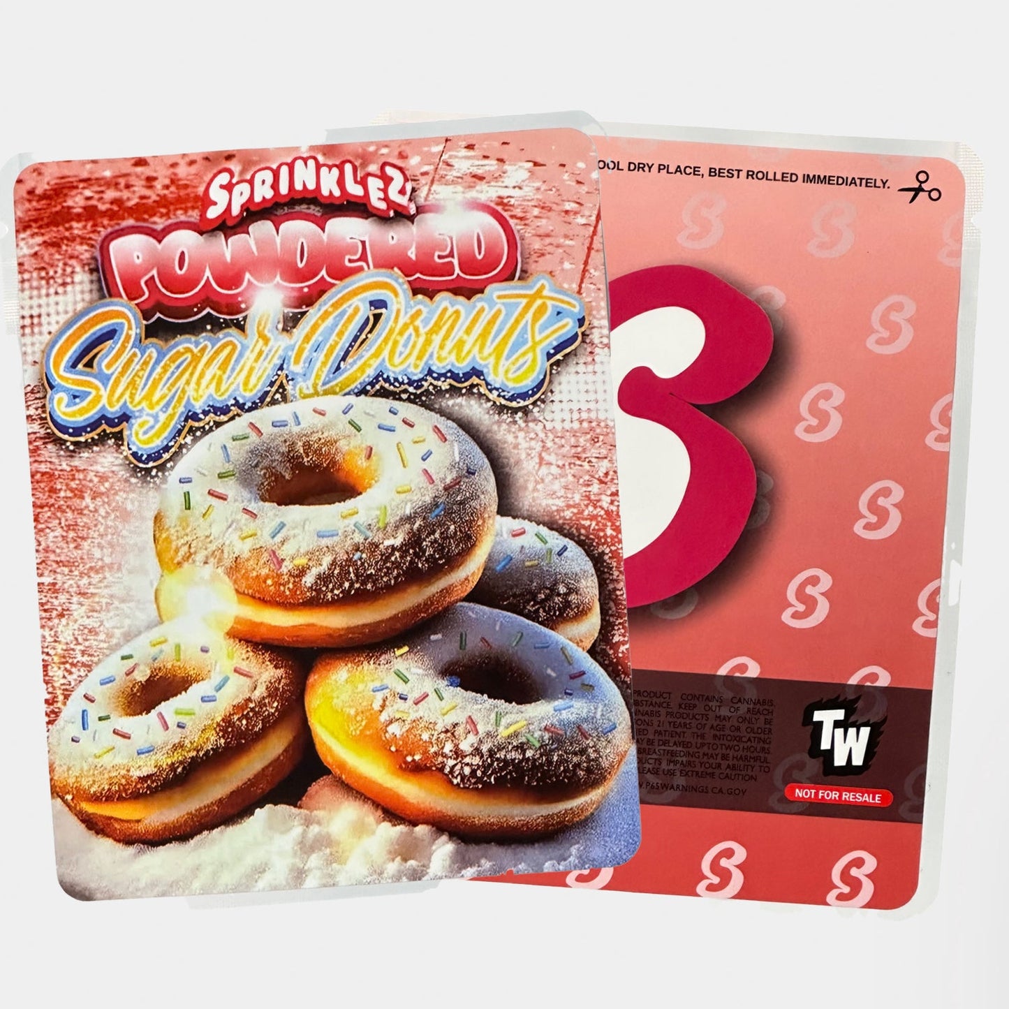 Powdered Sugar Donuts Sprinklez Mylar Bag 3.5 Grams (Label & Authenticity Stickers Included)