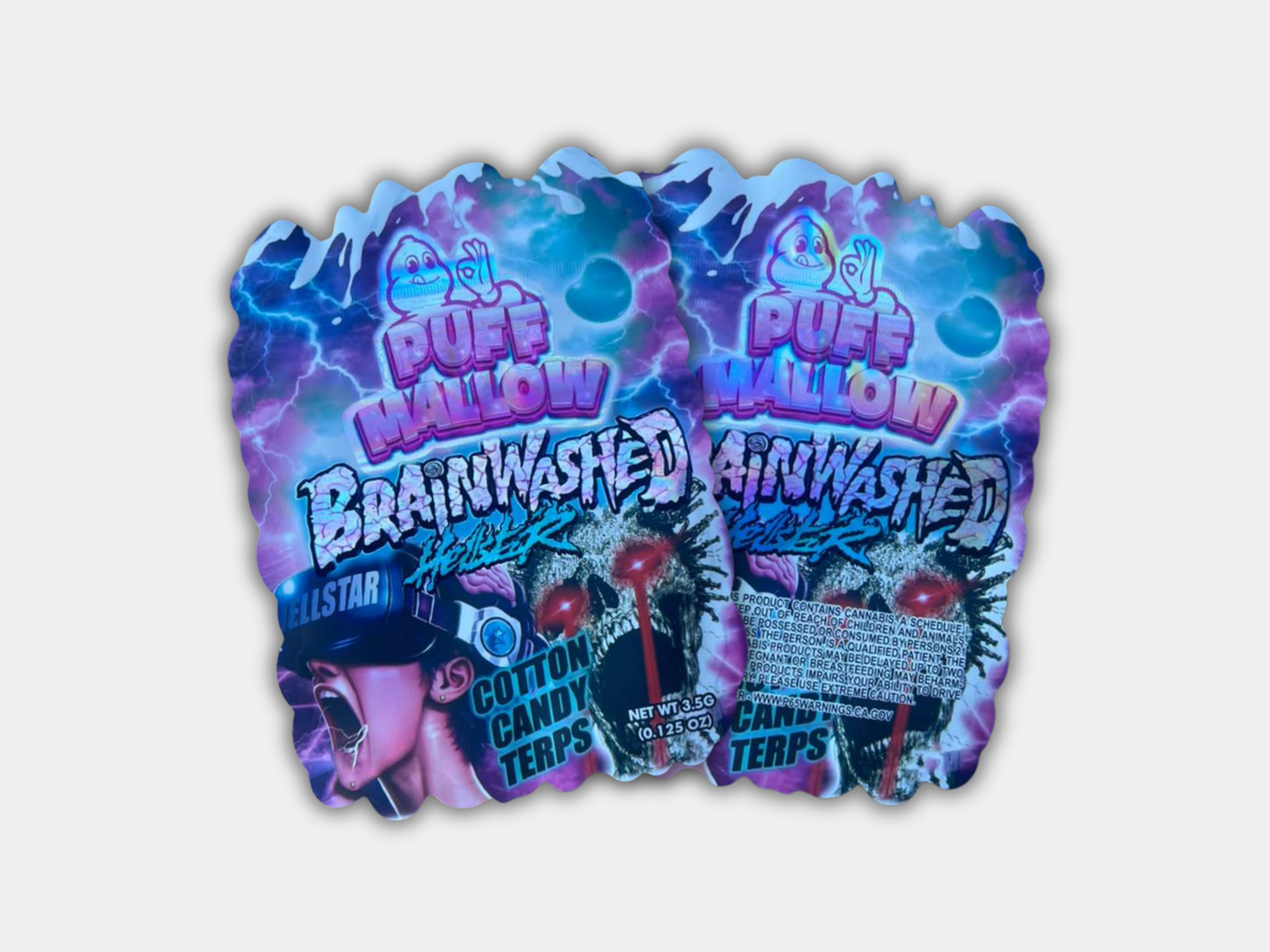 Puff Hallow Brainwashed Hellstar Cotton Candy Terps 3.5G Mylar Bag