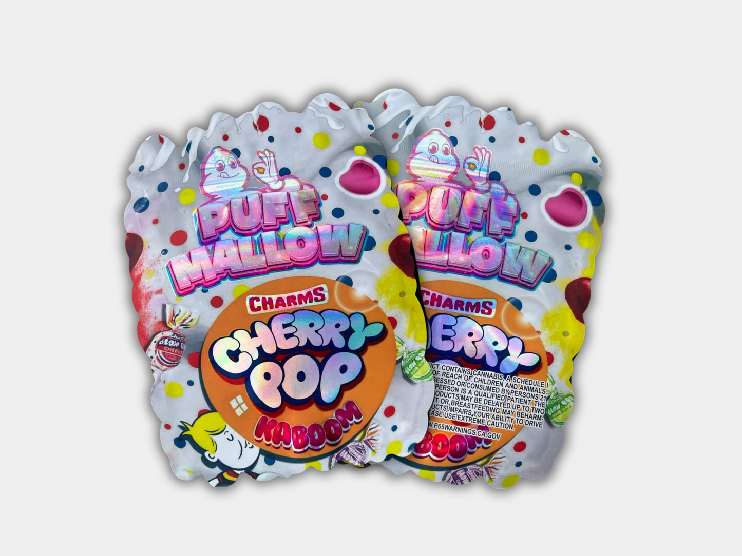 Puff Mallow Charms Cherry Pop Kaboom – 3.5G Mylar Bag
