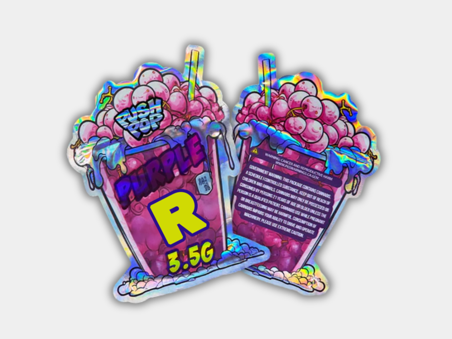 Push Pop Purple Mylar Bag 3.5 Grams