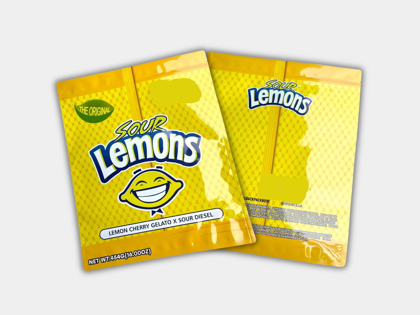 Sour Lemons Mylar Bag 16 Oz (1lb)