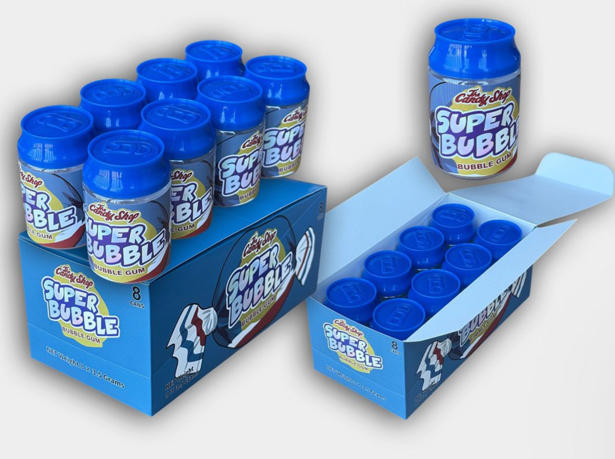 Super Bubble Bubble Gum Soda Cans – Master Box (8 Cans)