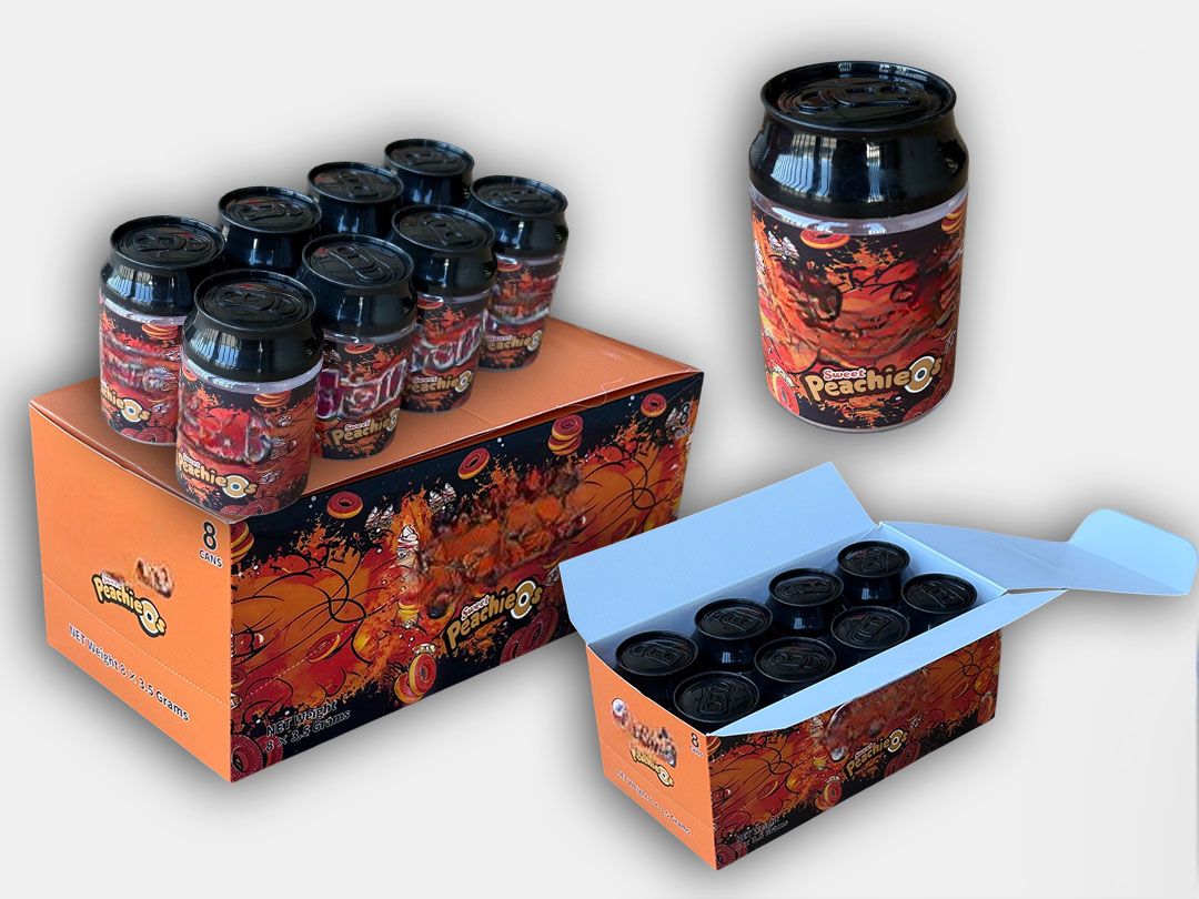 Sweet Peachie O’s Candy Soda Cans – Master Box (8 Cans)