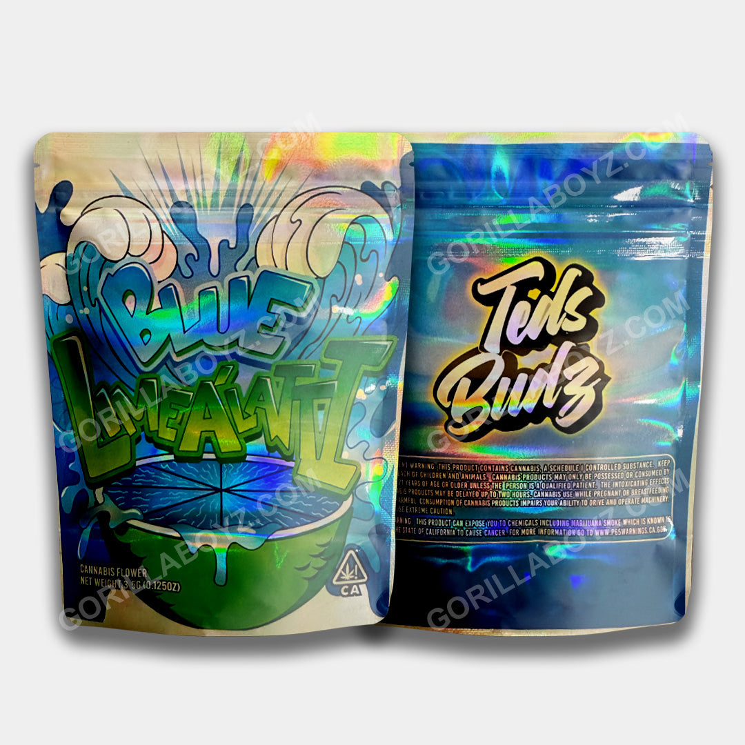 Blue Lime Alatti mylar bags 3.5 grams