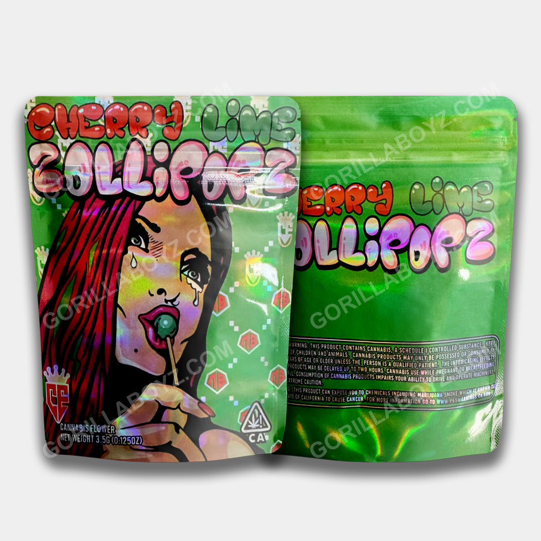 Cherry Lime Zollipopz mylar bags 3.5 grams