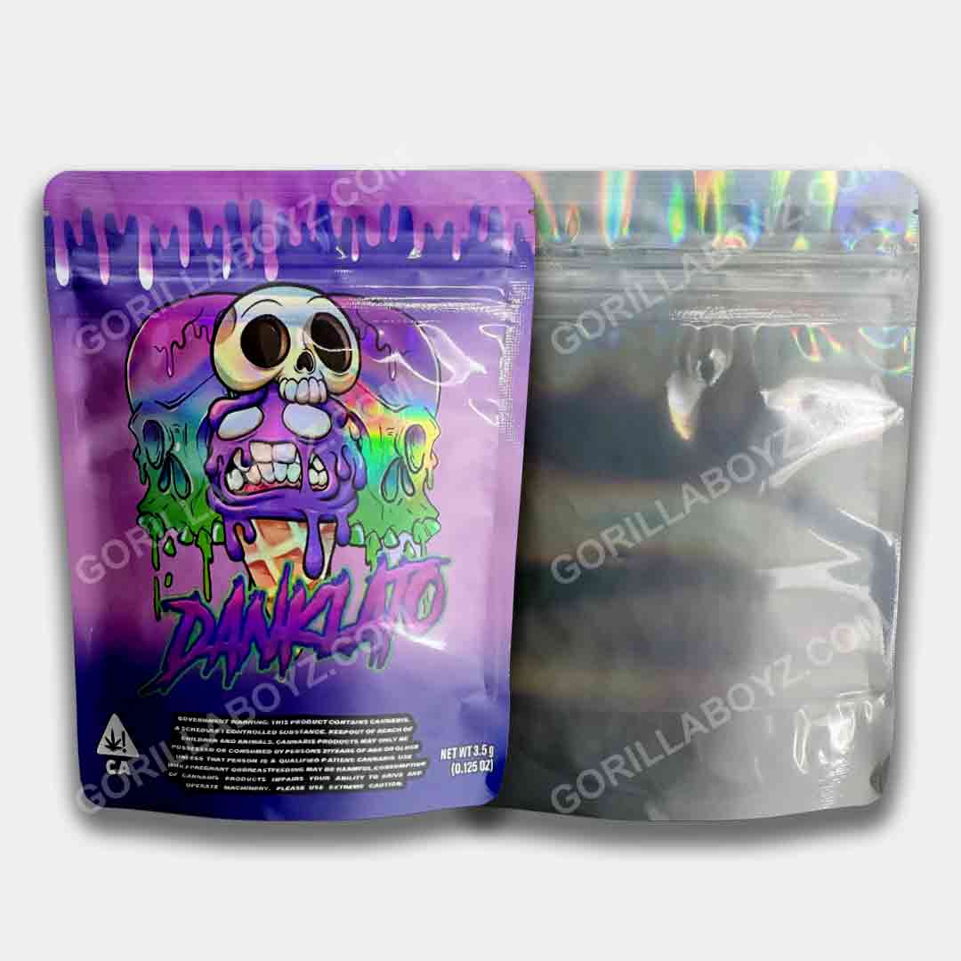 Danklato holographic 3.5 grams mylar bags
