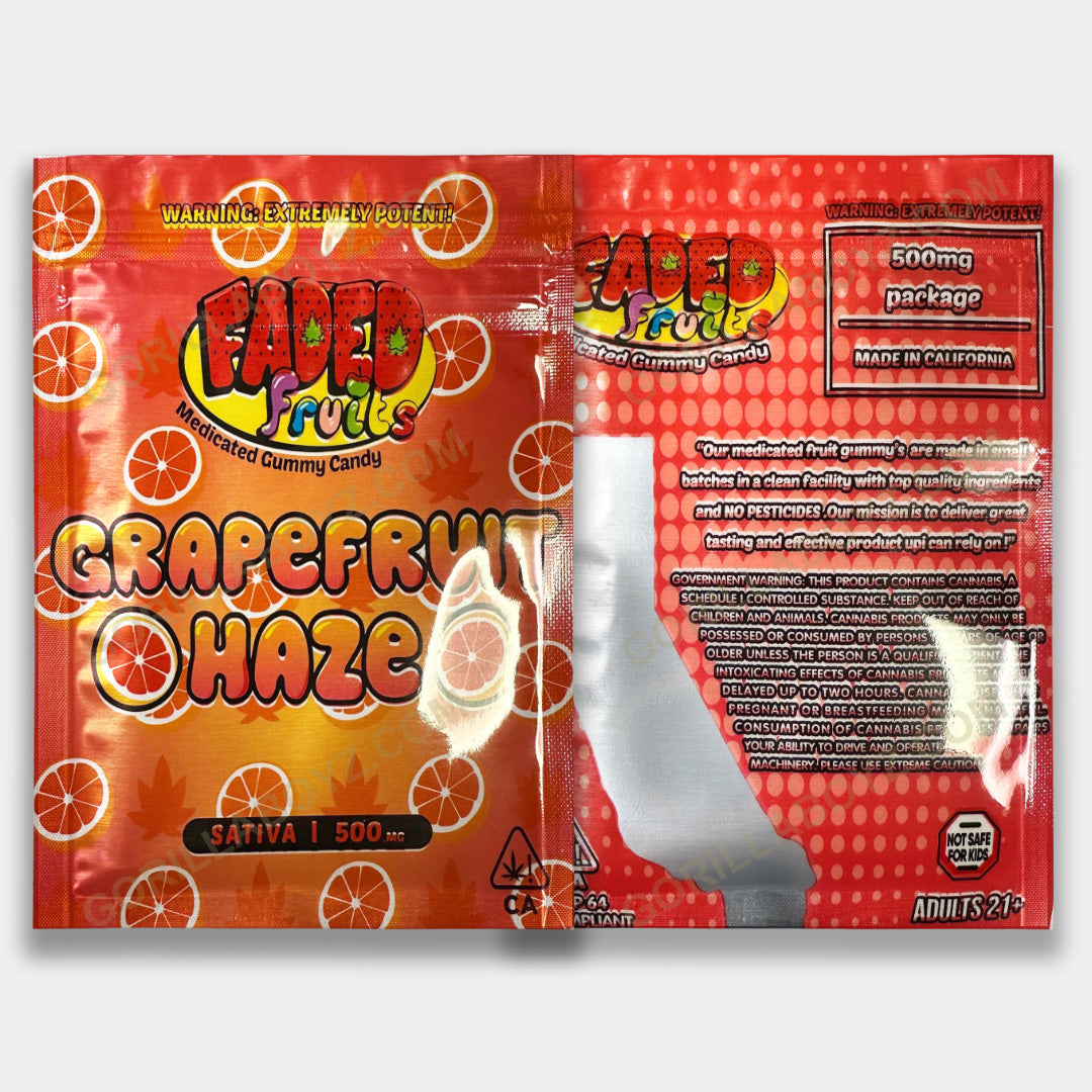 Grapefruit Haze mylar bags 500 mg