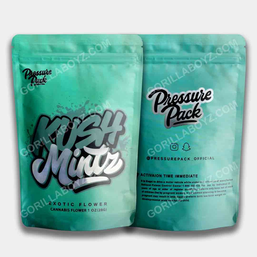 Kush Mintz 1 ounce mylar bags