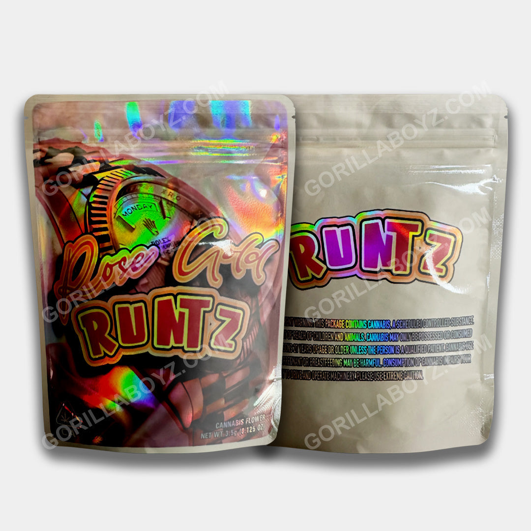 Rose Gold Runtz mylar bags 3.5 grams