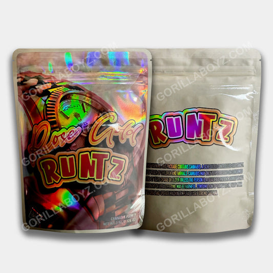 Rose Gold Runtz mylar bags 3.5 grams
