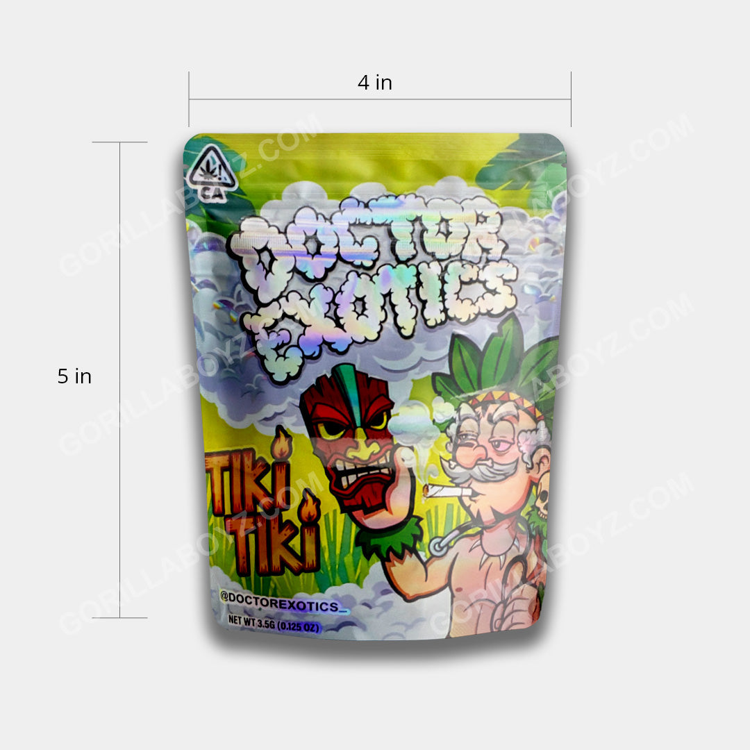 Tiki Tiki mylar bags dimensions 3.5 grams
