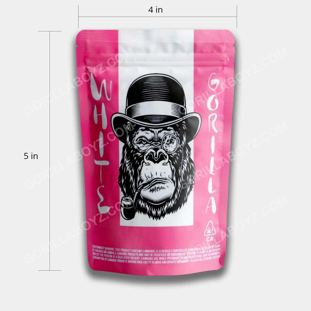 white gorilla mylar bags