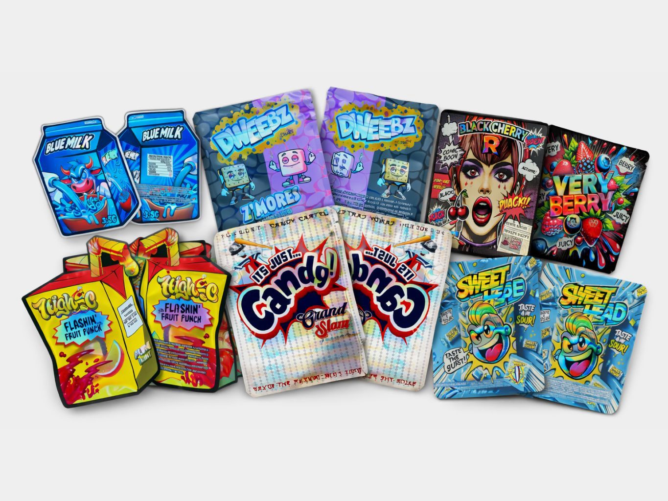Assorted Mix 100 3.5g Mylar Bags