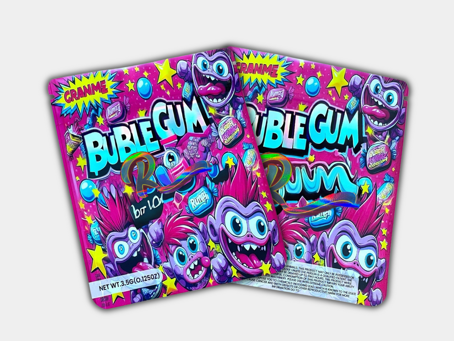 3D Bubblegum Box with 3.5G mylar Bag