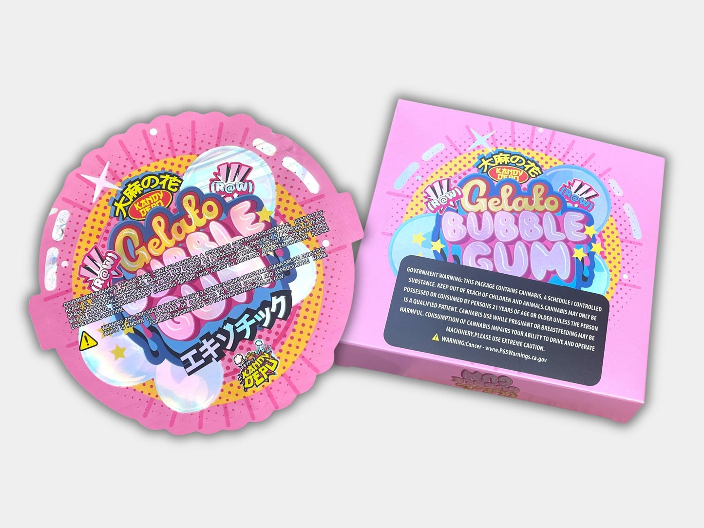 Gelato Bubble Gum Mylar Bag with BOX