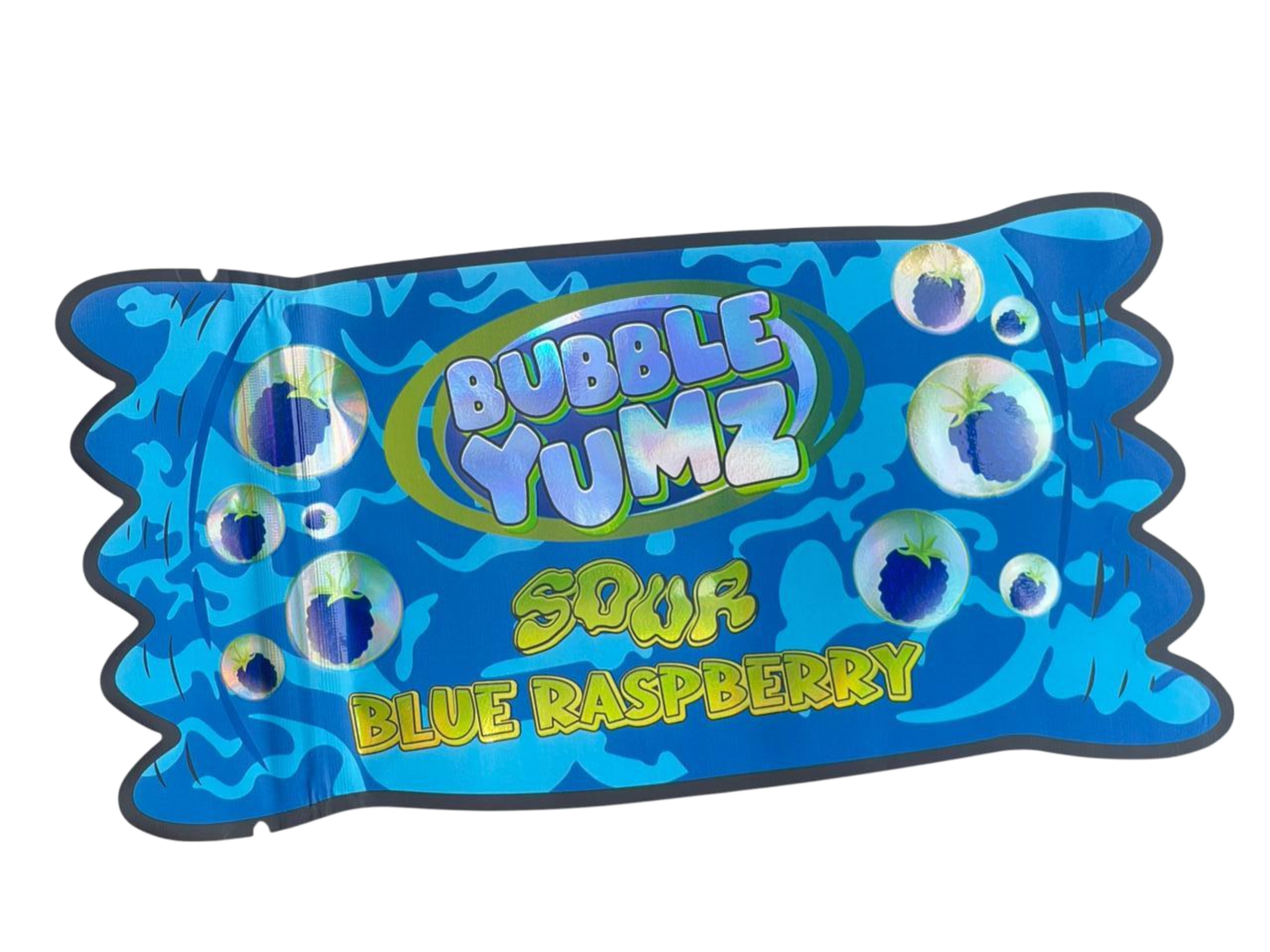 Bubble Yumz 3.5G Mylar Bag – Sour Blue Raspberry Edition