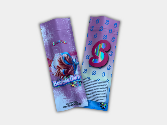 Bubble Gum Cotton Candy 2 Grams Holographic Empty Pre Roll Packaging
