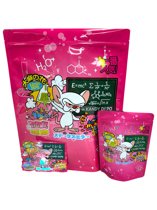 Atomic Candy Bomb Combo Pack Mylar Bag Set – 32 (3.5g), 16 (1oz), 1 (1lb)