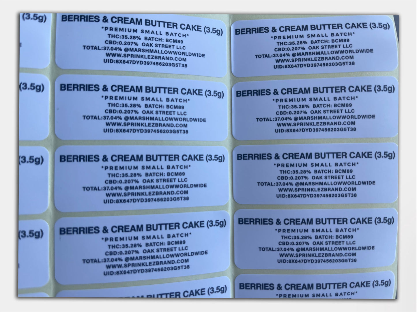 Berries and Cream Butter Cake Sprinklez Mylar Bag 3.5 Grams (Label & Authenticity Stickers Included)