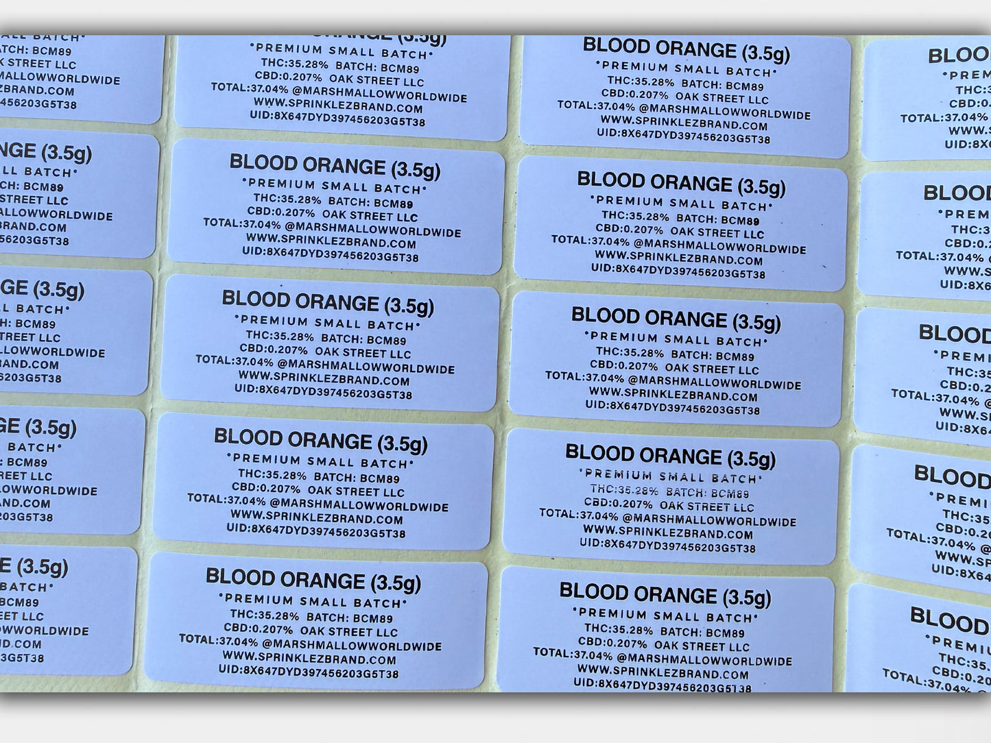 Blood Orange Marshmallow Sprinklez 3.5G Mylar Bag (Label & Authenticity Stickers Included)