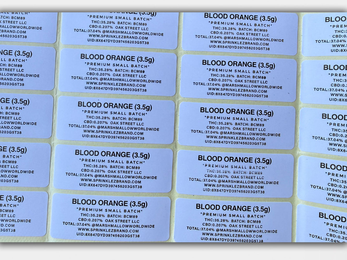 Blood Orange Marshmallow Sprinklez 3.5G Mylar Bag (Label & Authenticity Stickers Included)