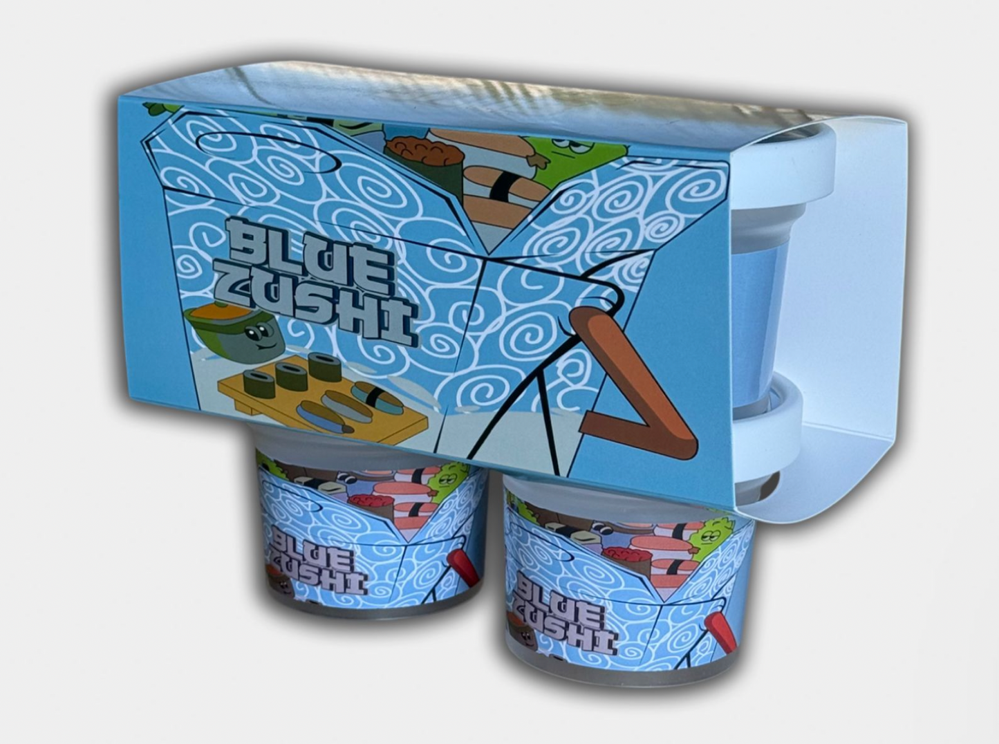 Blue Zushi 4 Jar Set with Box (3.5g Ice Cream Jar Set)