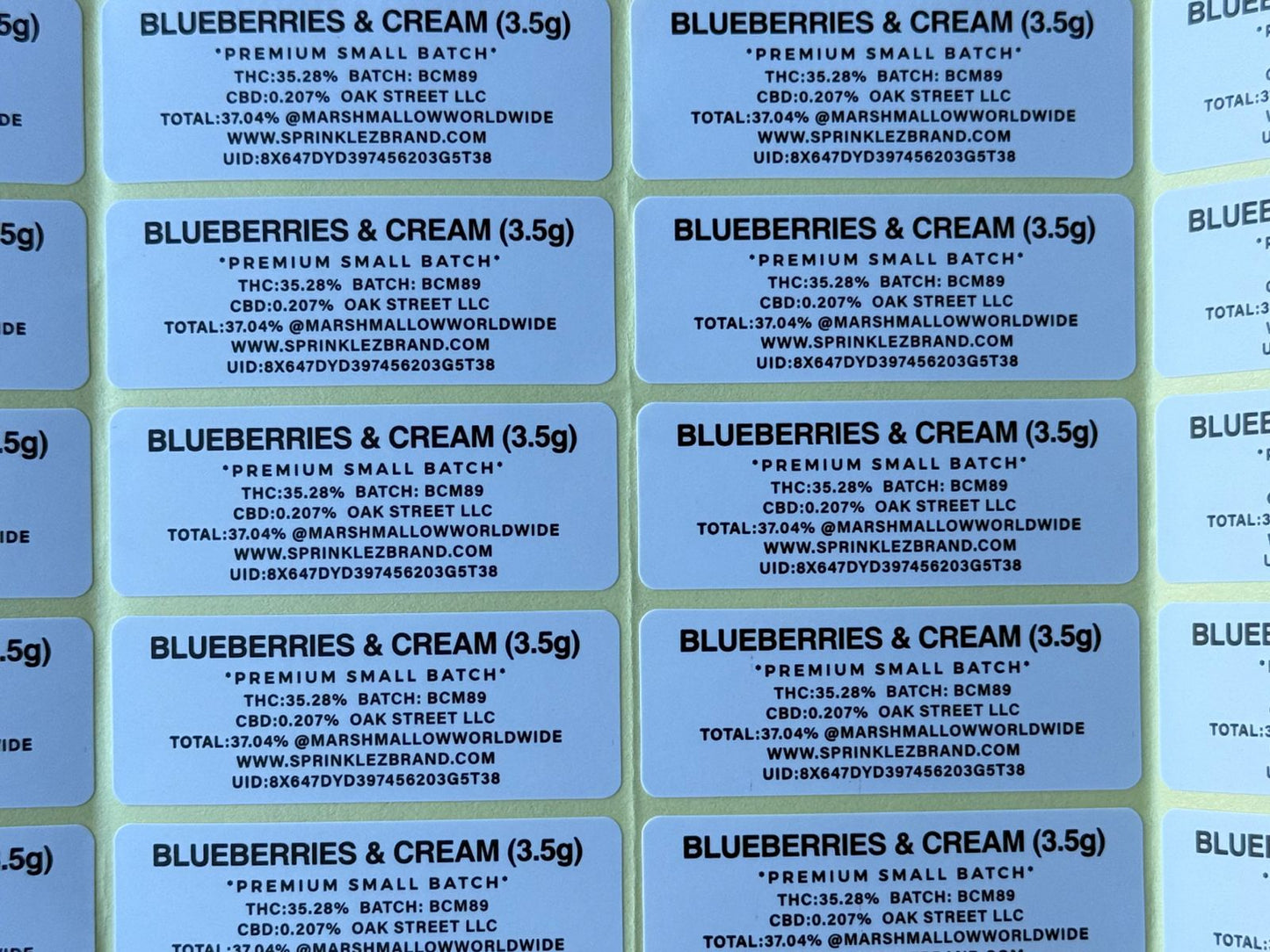 Blueberries & Cream Marshmallow Sprinklez 3.5G Mylar Bag (Label & Authenticity Stickers Included)