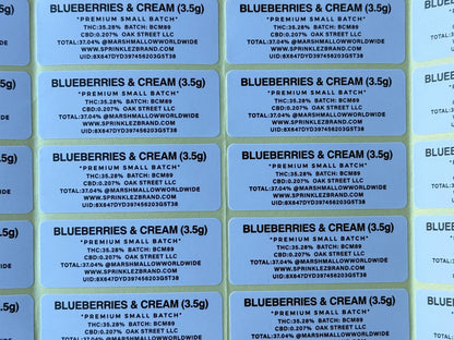 Blueberries & Cream Marshmallow Sprinklez 3.5G Mylar Bag (Label & Authenticity Stickers Included)