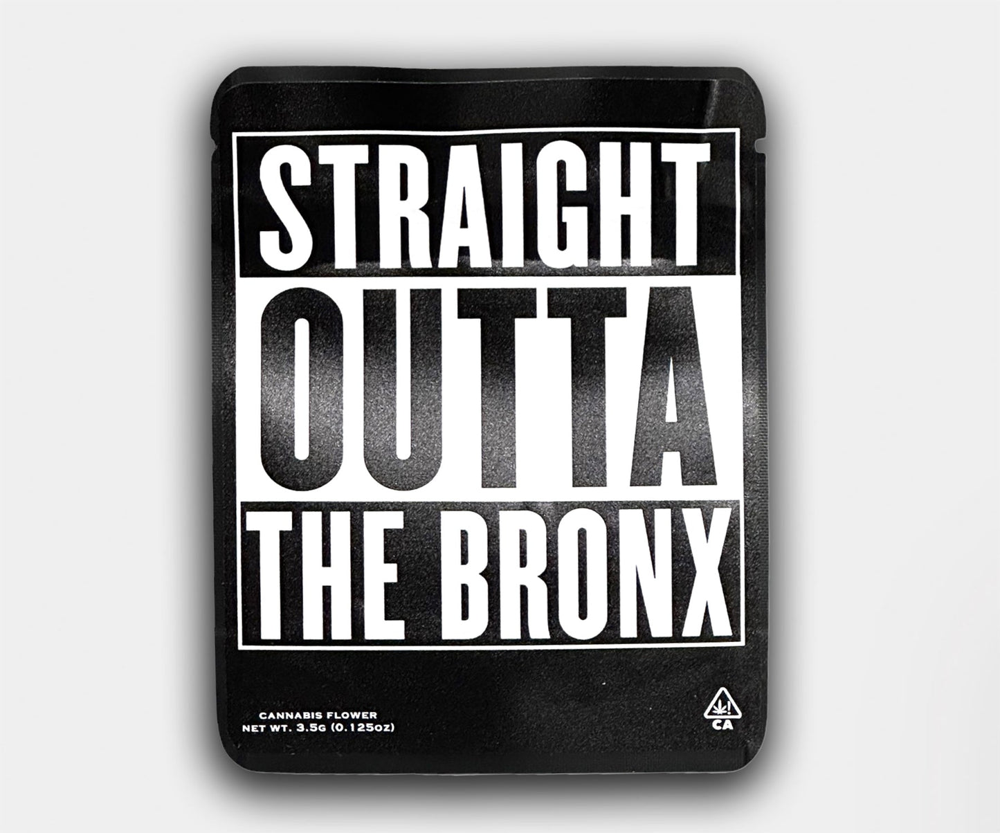 GB Custom Sticker Printed Straight Outta Design Mylar Bag 3.5 Grams ( One Sided Print)