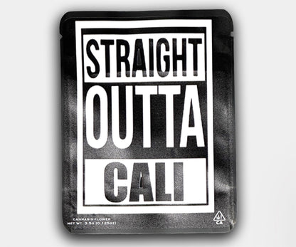 GB Custom Sticker Printed Straight Outta Design Mylar Bag 3.5 Grams ( One Sided Print)